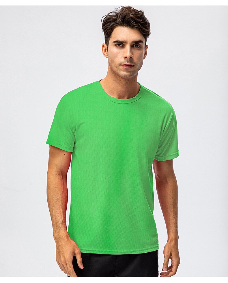 Муж. С короткими рукавами Вырез под горло Лето Однотонный Атлетический Черный Белый Желтый Футболка для мужчин 2025 - $9.99 –P18