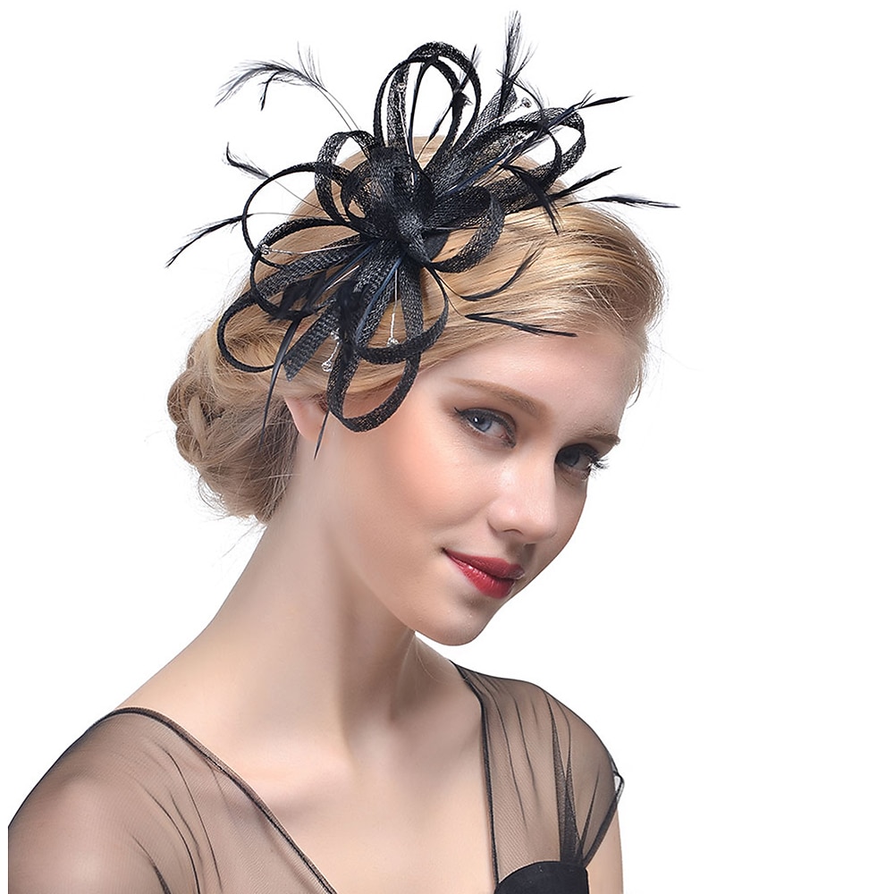 Fascinátory Klobouky Doplňky do vlasů Organza Polyester / polyamid Kbelík Večírek Dovolená Retro styl S Štras Přílba Pokrývky Hlavy 2025 - $24.99 –P5