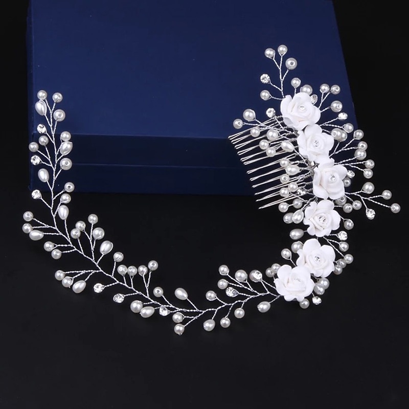 Crown Tiaras Headbands Headpiece Imitation Pearl Rhinestone Wedding Party / Evening Retro Sweet With Faux Pearl Crystal / Rhinestone Headpiece Headwear 2024 - $14.99 –P5