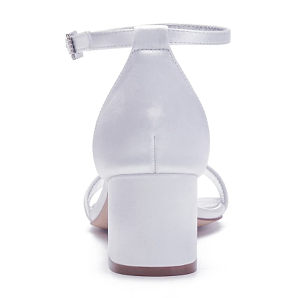 sandales de mariage à talon carré ornées de strass blancs et bleus pour femmes avec bride à la cheville - chaussures de mariée et de soirée élégantes et confortables à talon bas de 2025 ? $89.99 –P4