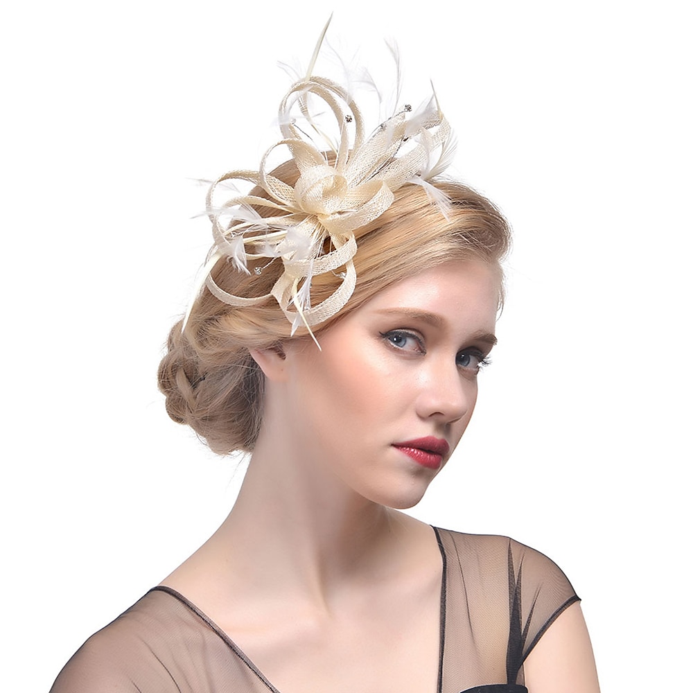 Fascinátory Klobouky Doplňky do vlasů Organza Polyester / polyamid Kbelík Večírek Dovolená Retro styl S Štras Přílba Pokrývky Hlavy 2025 - $24.99 –P7