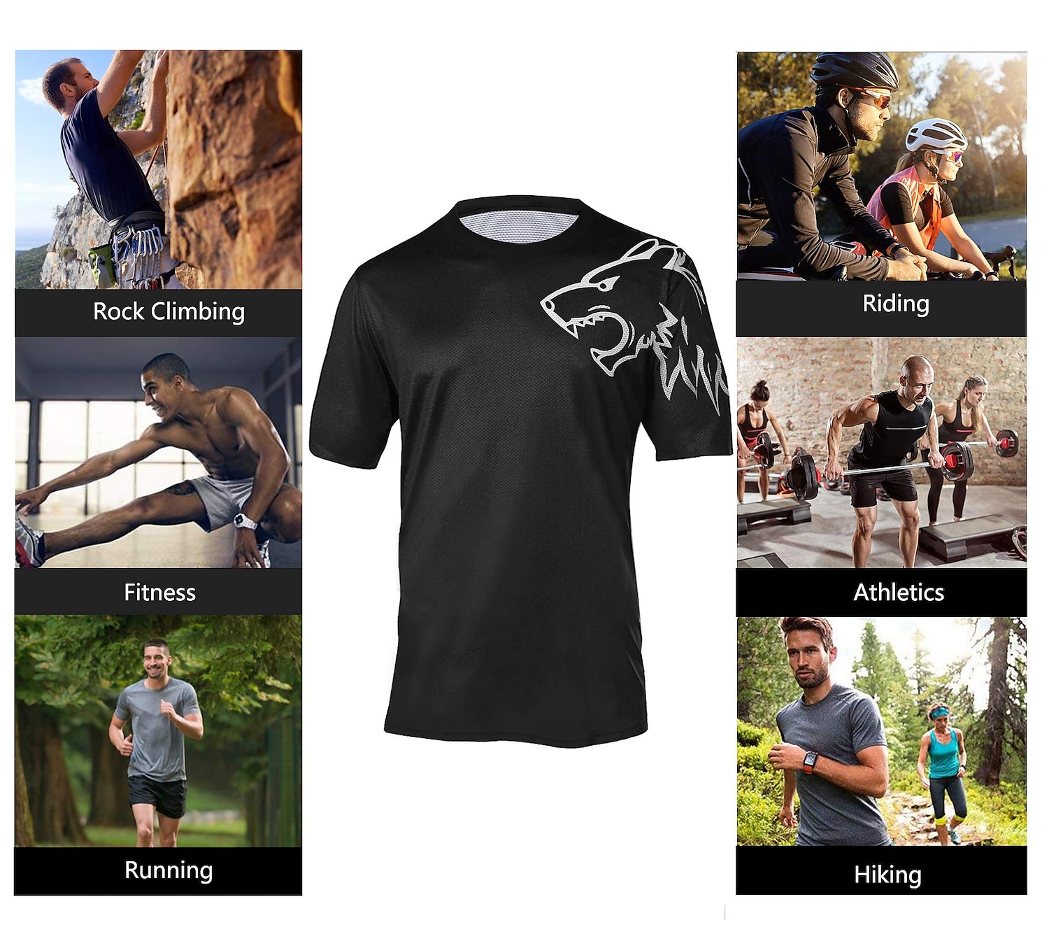 Per uomo Manica corta Maglia in discesa Gradiente Lupo Bicicletta Superiore Ciclismo da montagna Cicismo su strada Verde foresta Nero Verde Elastene Poliestere Traspirante Asciugatura rapida del 2025 a $27.99 –P5