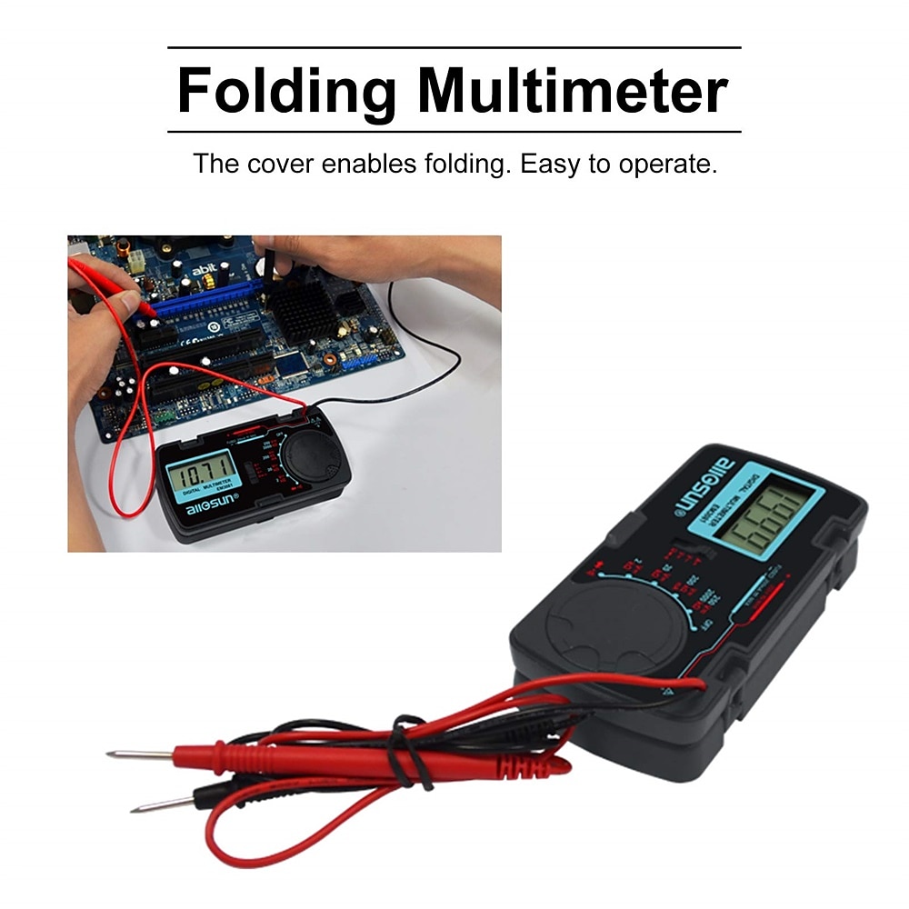 Mini Pocket Digital Multimeter Ohm DMM Multi Tester Amp Volt Meter Diode Continu 