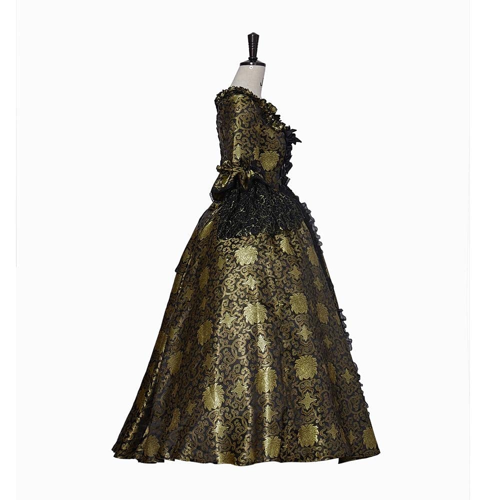 Rokoko Victoriansk Renessanse Gulvlengde Kjoler Party-kostyme Maskerade Store størrelser Normal Puffermer Kjegle Erme Prinsesse Blonder Slitasje Årgang Ballkjole Firkantet hals Kostyme Dame Royal Jul 2025 - $168.99 –P3