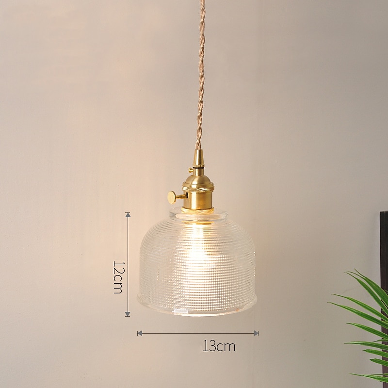 13 cm jedno designové závěsné světlo led sklo starožitná mosaz moderní severský styl 85-265v 2026 - $86.99 –P3