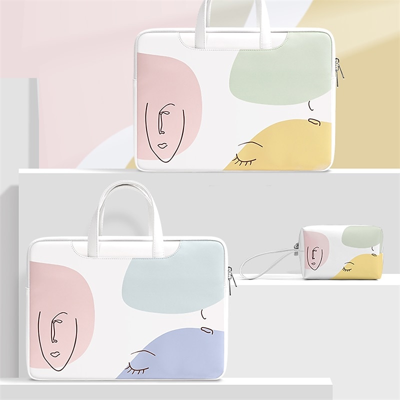 capas para laptop 13,3" 14" 15,6" polegadas, à prova d'água à prova de choque, adequado para macbook air pro, hp, dell, lenovo, asus, acer, notebook chromebook, couro sintético cor mista, para de 2025 por $39.99 –P3