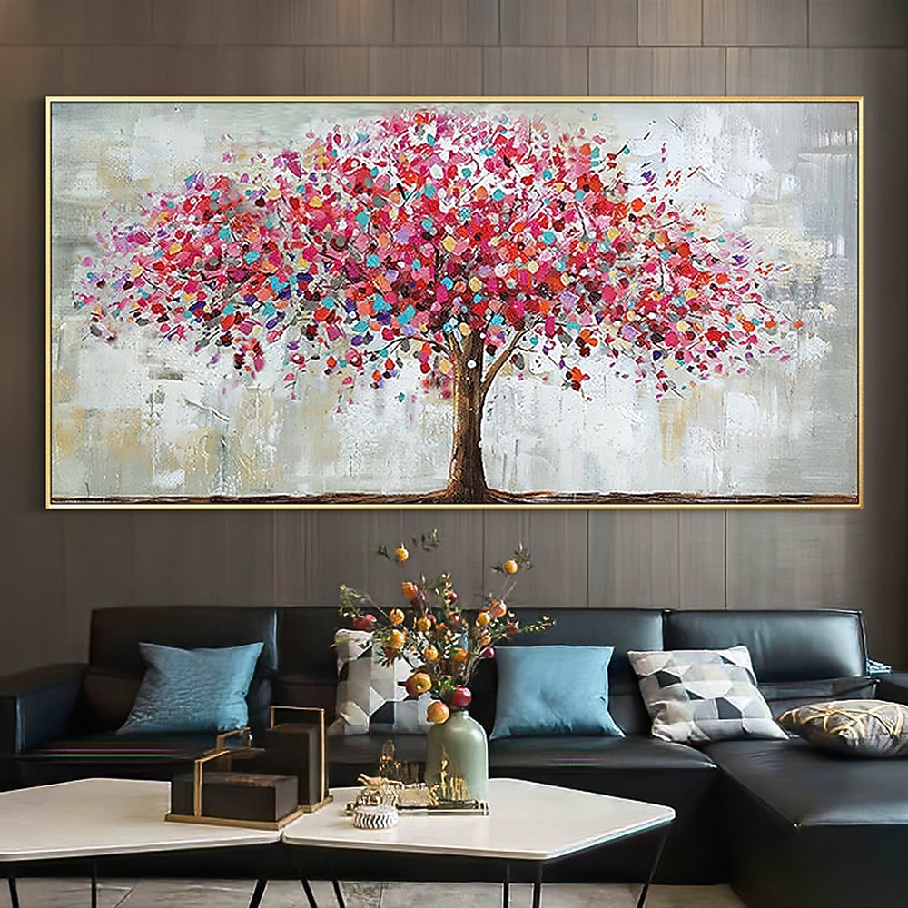 Mintura main peinture à l'huile sur toile mur art décoration moderne abstrait arbre rouge image pour la décoration intérieure roulé sans cadre non étiré peinture de 2025 ? $89.99 –P4