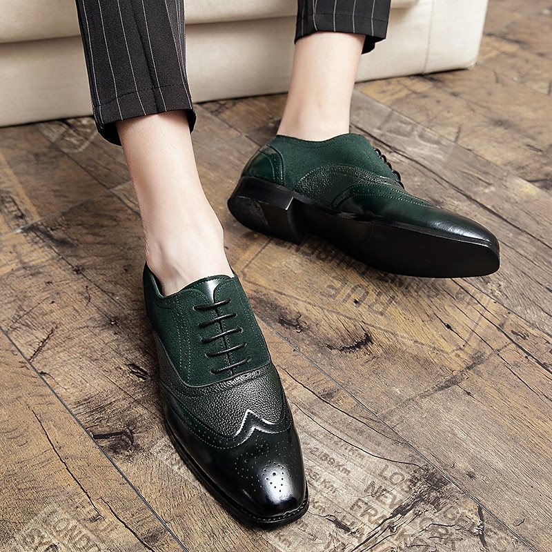 Herr Oxfordskor Derbyskor Formella skor Bullock Skor Finskor Ledigt Brittisk Dagligen Fest / afton Saint Patrick's Day PU Snörning Blå Brun Grön Vår Höst 2025 - $59.99 –P4