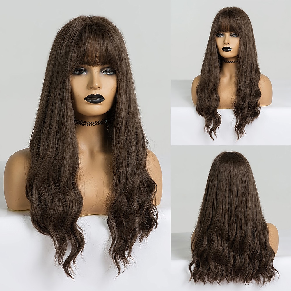synthetische pruik golvend middelste stuk pruik lang a24 synthetisch haar dames zacht party makkelijk mee te nemen blond roze zwart barbiecore pruiken 2025 - $28.99 –P6