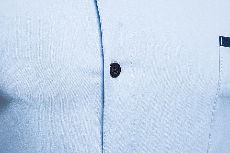 herrskjorta utan tryck färgblock plus size stativ krage dagligen långärmade toppar mode blå vin gula sommarskjortor 2025 - $16.49 –P9
