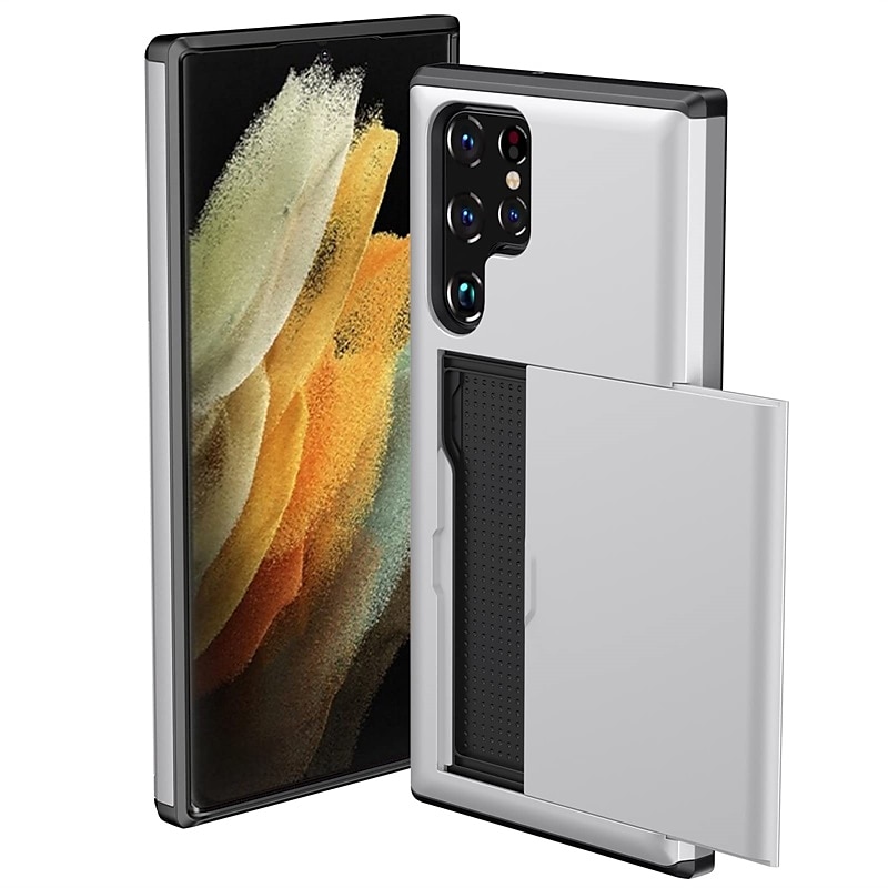 Funda para teléfono para Samsung Galaxy S24 S23 S22 S21 S20 Plus Ultra S25 Ultra funda trasera soporte para tarjetas a prueba de golpes de color sólido TPU 2025 - $13.99 –P3