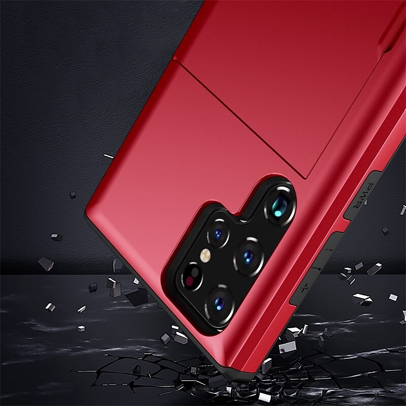 Funda para teléfono para Samsung Galaxy S24 S23 S22 S21 S20 Plus Ultra S25 Ultra funda trasera soporte para tarjetas a prueba de golpes de color sólido TPU 2025 - $13.99 –P1