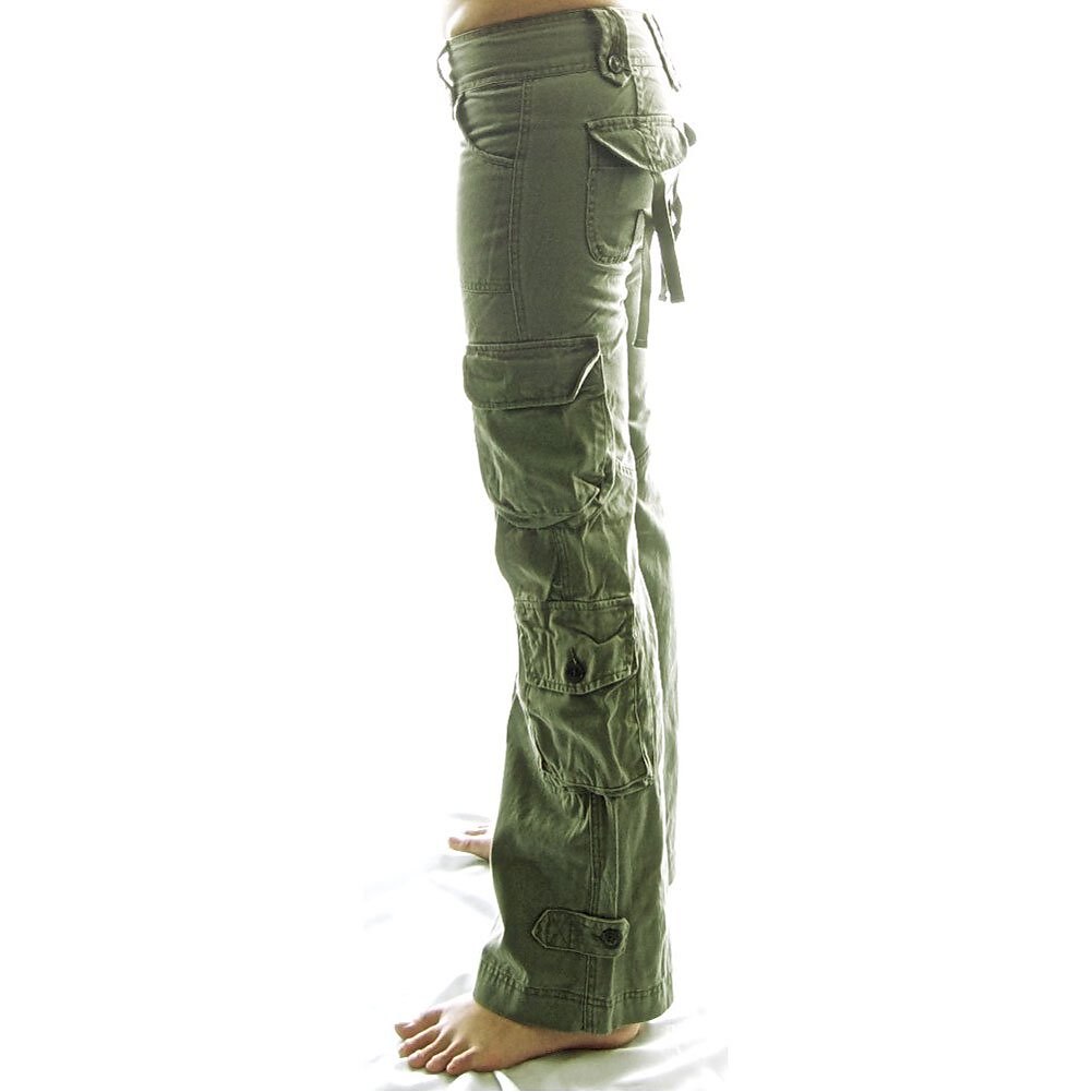 Women‘s Cargo parachute pants Trousers  Trousers Full Length Cotton Baggy Micro-elastic Low Waist Fashion Casual Office Daily Black Green S M Autumn / Fall 2023 - US $36.99 –P11