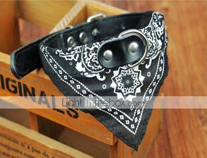 Собака Ошейники Ошейник-бандана Регулируется / Выдвижной Банданы Кожа PU Черный Красный Синий Розовый 2025 - $15.49 –P5