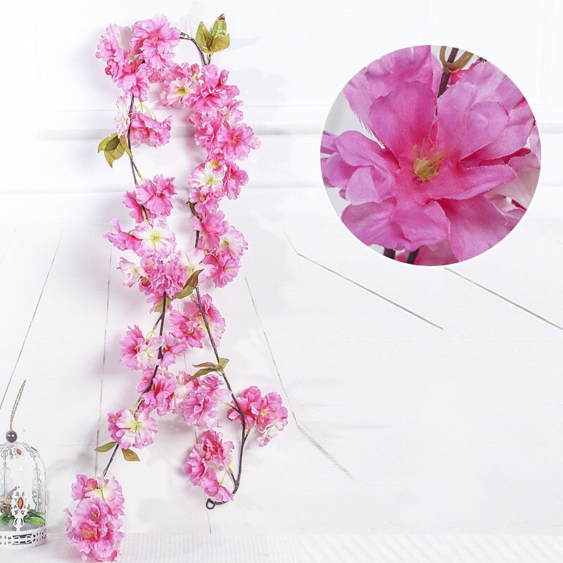 Sakura Rattan Simulation Flower Silk Flower Shape Wedding Decoration Home Venue Decoration,Fake Flowers For Wedding Arch Garden Wall Home Party Hotel Office Arrangement Decoration 2025 - $15.49 –P3