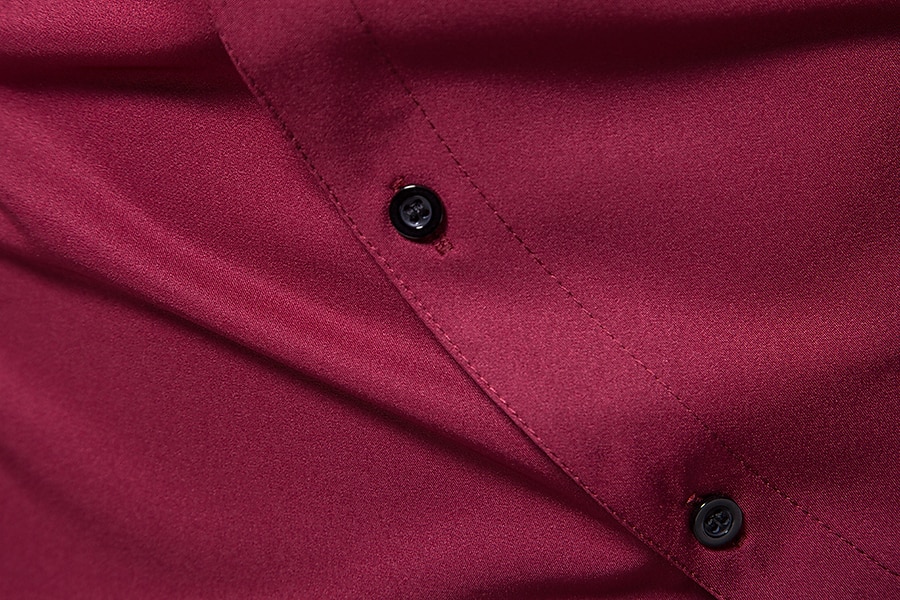 herrskjorta utan tryck färgblock plus size stativ krage dagligen långärmade toppar mode blå vin gula sommarskjortor 2025 - $16.49 –P3