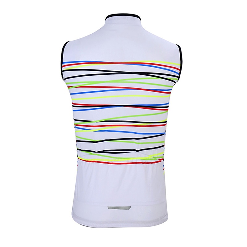 Pánské Cyklodres Horizontální pásky Bez rukávů Kolo Dres Vrchní část oděvu se 3 zadními kapsami Horská cyklistika Silniční cyklistika Rychleschnoucí Reflexní pásky Zadní kapsa Odvod vlhkosti Sportovní 2025 - $26.99 –P2
