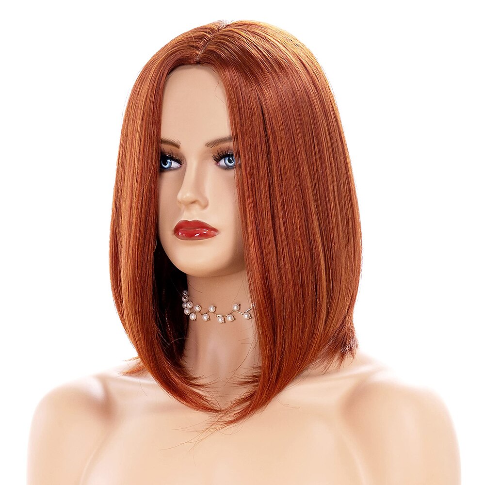 Short Red Wave Wig Women's Straight Hair Ginger Synthetic Wig Natural Look Synthetic Full Hair Suitable for Cosplay Part Halloween Daily Use 2025 - $21.99 –P5