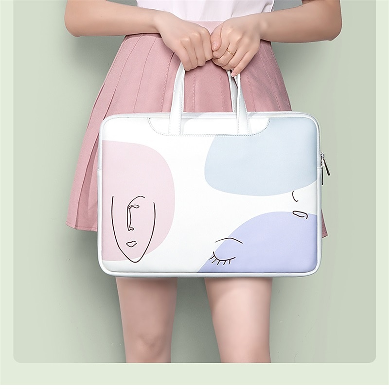 capas para laptop 13,3" 14" 15,6" polegadas, à prova d'água à prova de choque, adequado para macbook air pro, hp, dell, lenovo, asus, acer, notebook chromebook, couro sintético cor mista, para de 2025 por $39.99 –P4