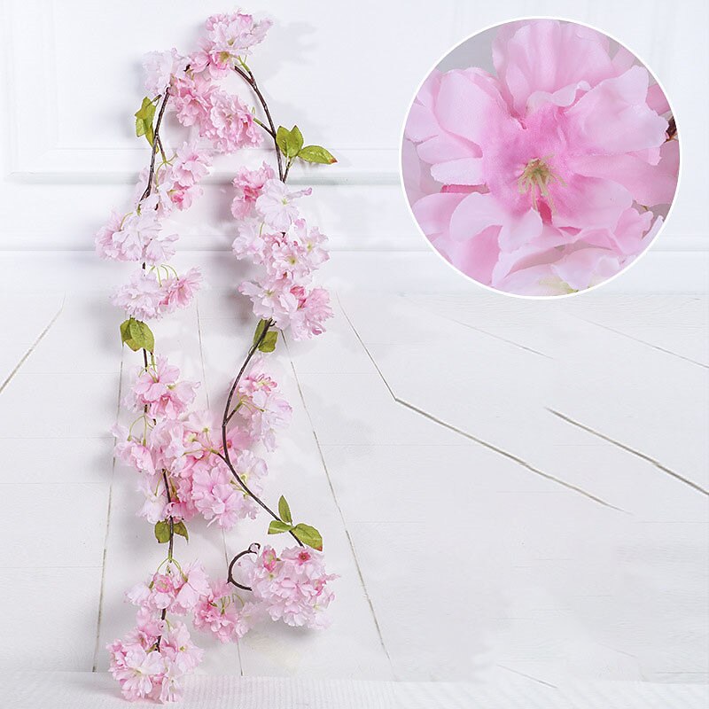 Sakura Rattan Simulation Flower Silk Flower Shape Wedding Decoration Home Venue Decoration,Fake Flowers For Wedding Arch Garden Wall Home Party Hotel Office Arrangement Decoration 2025 - $15.49 –P4