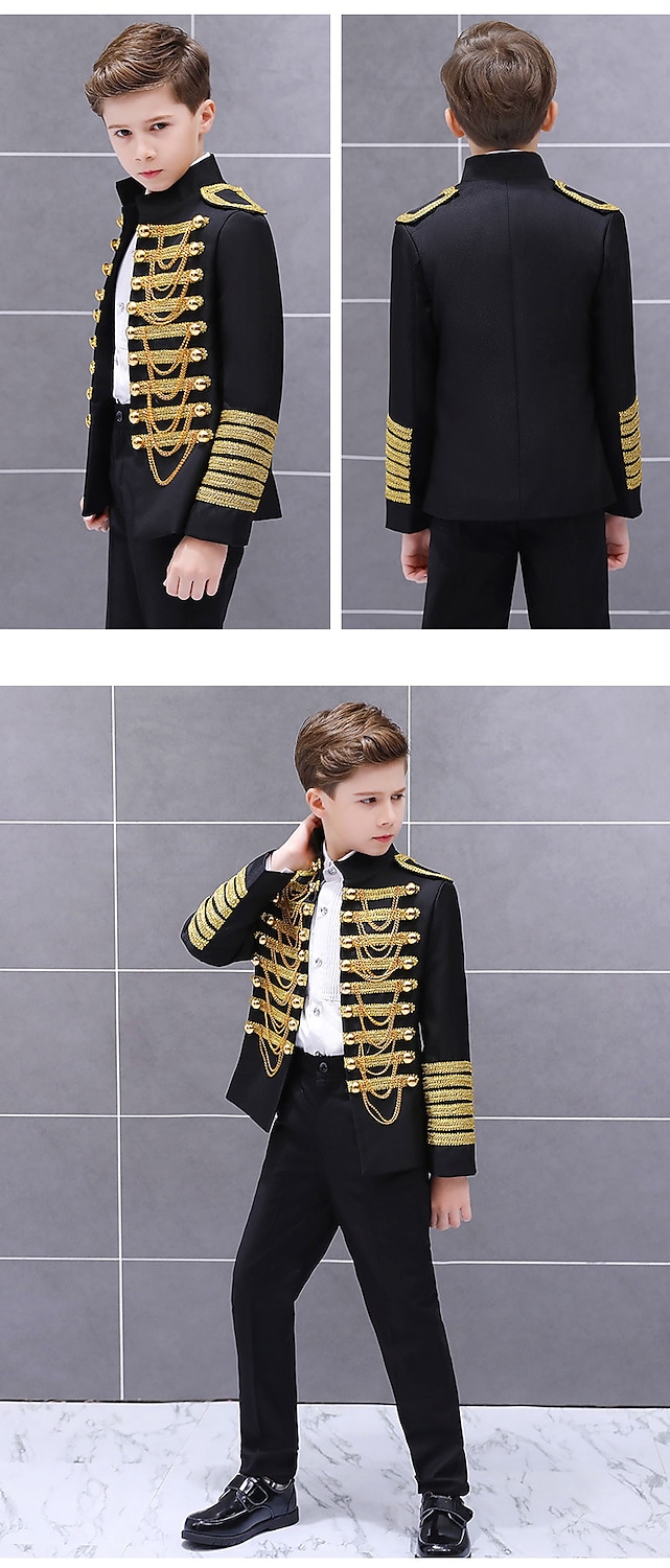 Carnival 2026 Carnival Costume 2026 Coat Suit Trousers Circus Jacket Prince Aristocrat Retro Vintage Rococo Medieval Kid's Boys' Prom Birthday Party / Evening Dress Up 2026 - $141.99 –P2