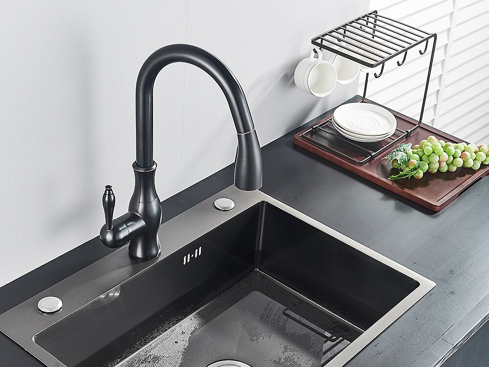 rubinetto da cucina con doccetta estraibile, ottone 2 modalità monocomando monoforo rubinetti da cucina in stile moderno con interruttore caldo e freddo del 2025 a $161.99 –P8