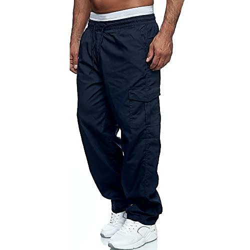 Mens Fashion Cargo Pants Casual Loose Trousers Multi-Pocket Outdoor Work Pants Jogger Athletic Sweatpants Navy 2025 - $12.99 –P4