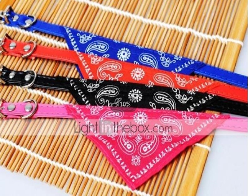 Собака Ошейники Ошейник-бандана Регулируется / Выдвижной Банданы Кожа PU Черный Красный Синий Розовый 2025 - $15.49 –P2