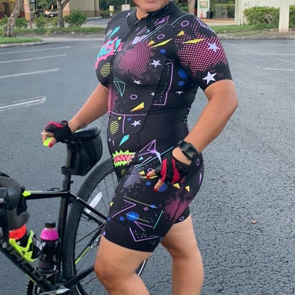 Mujer Traje de triatlón Manga Corta MTB Bicicleta Montaña Ciclismo Carretera Negro Rojo Negro Áspero Graphic Bicicleta Transpirable Secado rápido Licra Deportes Graphic Ropa 2025 - $45.99 –P3