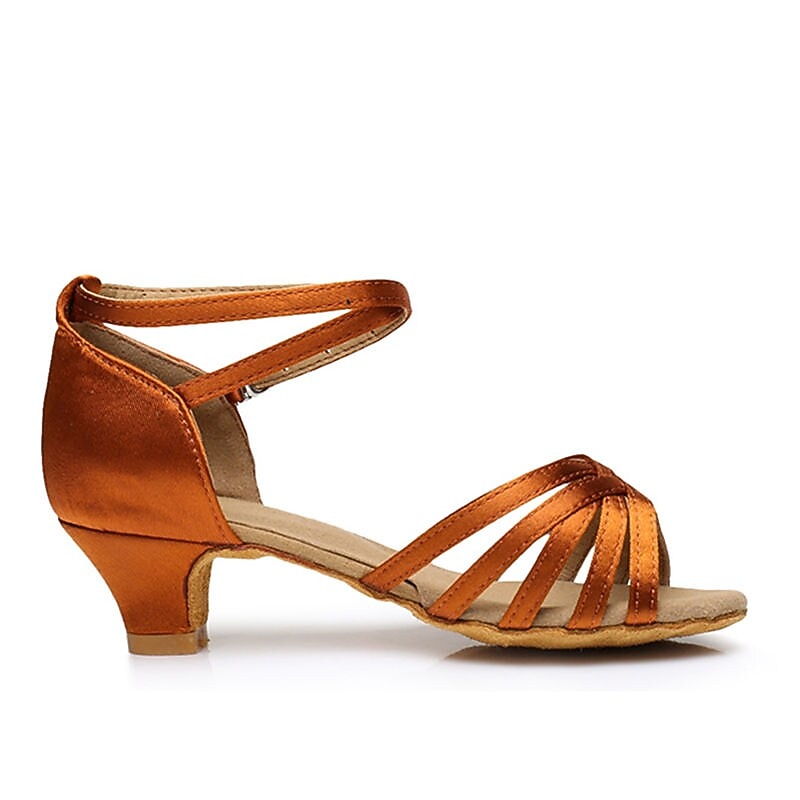 naisten siniset satiiniset latinalaiset tanssikengät – avokärkiset matalakorkoiset tanssisandaalit nilkkahihnalla harjoitteluun ja esiintymiseen 2026 - $29.99 –P2