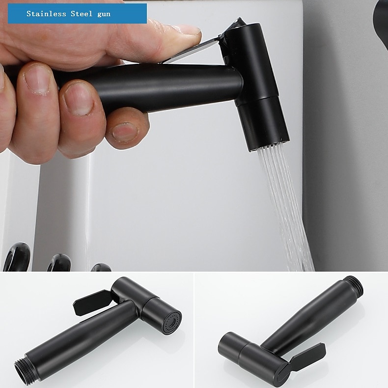 304 roestvrij staal abs handbidet eenvoudig zwart douchesproeier washandje handwas zwart toilet metgezel spuitpistool 2026 - $43.99 –P3