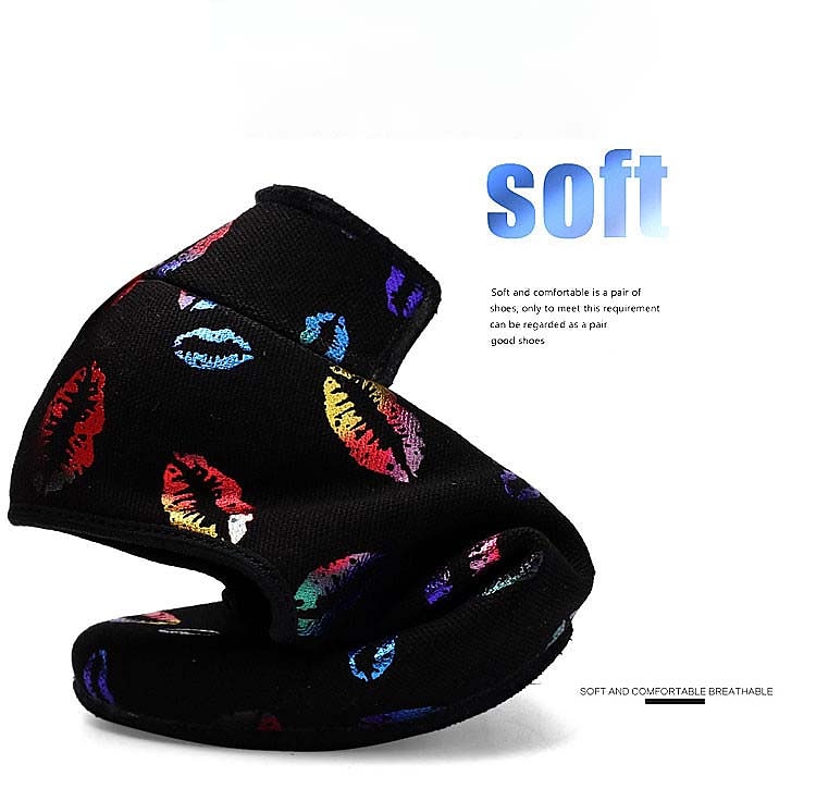 Women's Latin Shoes Practice Trainning Dance Shoes Line Dance Indoor Professional Pattern / Print Soft Two-Point Bottom Pattern / Print Lace-up Thick Heel Lace-up Rainbow 2025 - $42.99 –P3