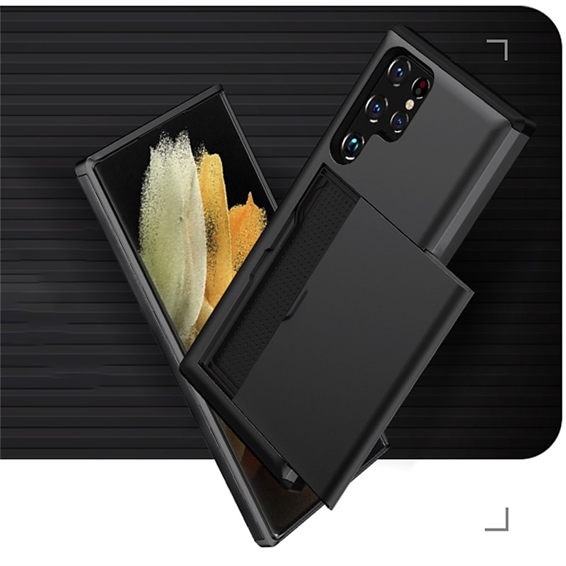 Funda para teléfono para Samsung Galaxy S24 S23 S22 S21 S20 Plus Ultra S25 Ultra funda trasera soporte para tarjetas a prueba de golpes de color sólido TPU 2025 - $13.99 –P6