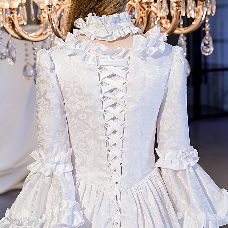 cinderella maria antonietta retro vintage rococo victoriaans renaissance 18e eeuw prinses koloniale periode jurk dames jacquard kostuum vintage cosplay prestatie bruiloft 3/4-mouwen 2026 - $125.99 –P6