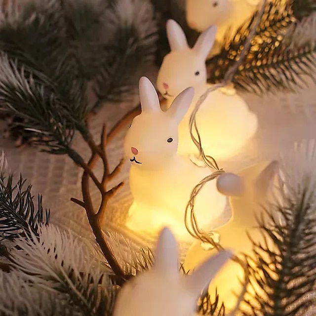 3M 20LEDs Easter Cracked Egg Rabbit Small Chick Shaped LED String Lights Home Fairy Lights for Easter Garden Party Festive Decoration 2025 - $14.99 –P8