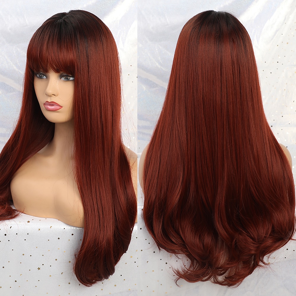 synthetische pruik golvend middelste stuk pruik lang a24 synthetisch haar dames zacht party makkelijk mee te nemen blond roze zwart barbiecore pruiken 2025 - $28.99 –P7