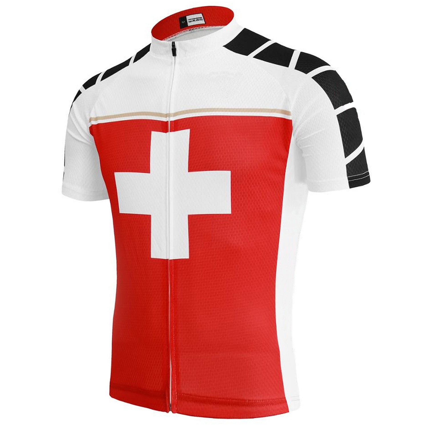 Voor heren Wielrenshirt Met Patroon Zwitserland Denemarken Korte mouw Fietsen Shirt Kleding Bovenlichaam met 3 achterzakken Bergracen Wegwielrennen UV-bestendig Sneldrogend Achterzak Vochtregelerend 2026 - $30.99 –P1
