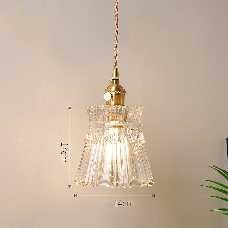 13 cm jedno designové závěsné světlo led sklo starožitná mosaz moderní severský styl 85-265v 2026 - $86.99 –P7