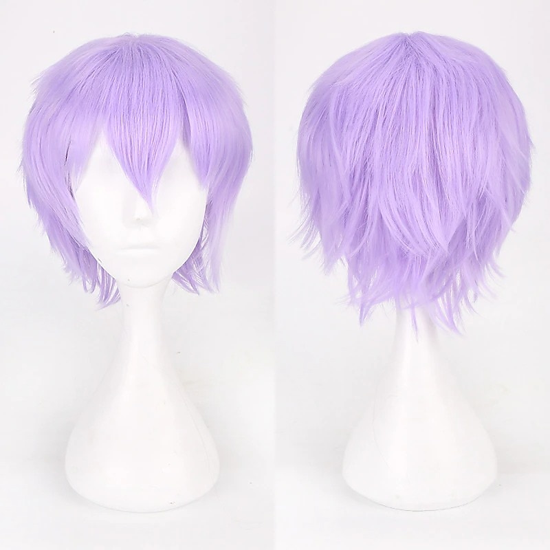 s parrucche cosplay per uomini e donne parrucca anime in fibra resistente al calore parrucche di halloween da 12 pollici del 2025 a $16.99 –P15