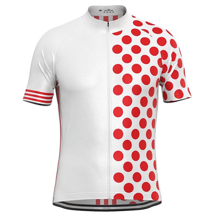 Herr Cykeltröja Kortärmad Cykel Tröja Överdelar med 3 bakfickor Bergscykling Vägcykling Andningsfunktion Snabb tork Fuktabsorberande Reflexremsa Svart Vit Gul Prickig Polyester sporter Kläder 2025 - $23.19 –P5