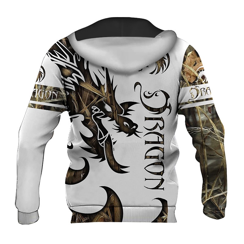 Men's Graphic Animal Hoodie Hoodies Sweatshirt Hoodie Long Sleeve Hooded Sweatshirt Hooded Streetwear 3D Print Sports & Outdoor Daily Black And White Light Khaki. Print Spring & Fall Designer 2025 - $29.99 –P7