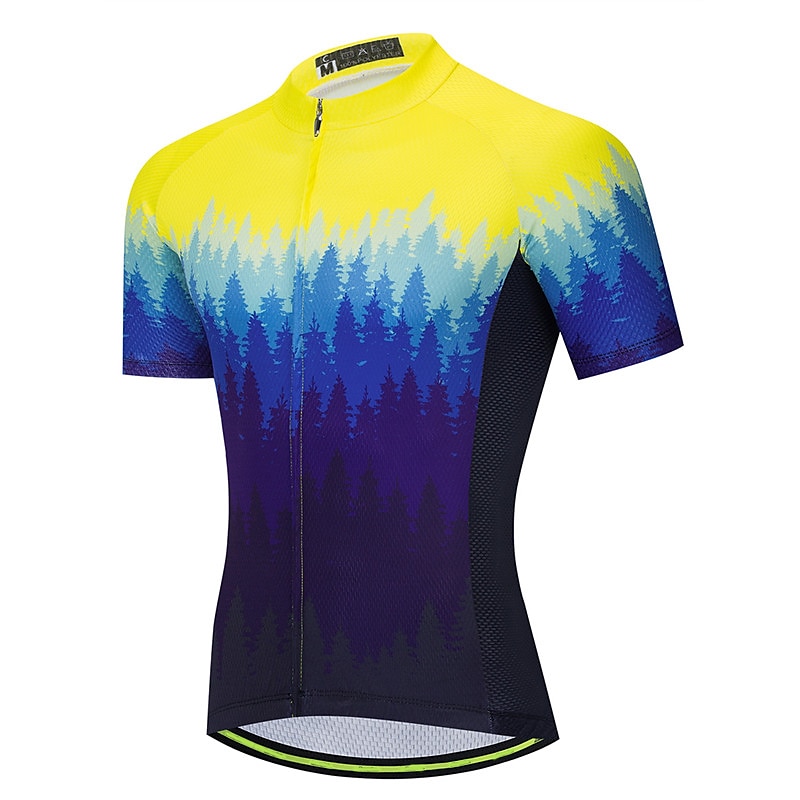 Herr Cykeltröja Kortärmad Cykel Överdelar med 3 bakfickor Bergscykling Vägcykling Andningsfunktion Snabb tork Fuktabsorberande Reflexremsa Gul Röd Grön Polyester sporter Kläder 2025 - $23.19 –P3