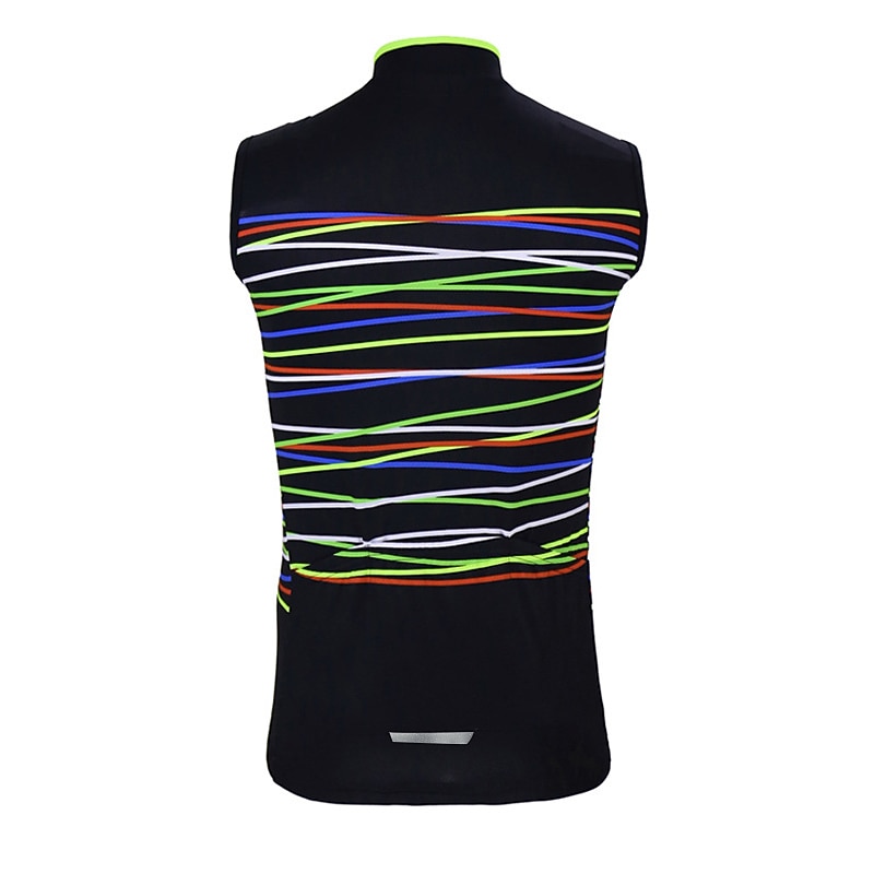 Pánské Cyklodres Horizontální pásky Bez rukávů Kolo Dres Vrchní část oděvu se 3 zadními kapsami Horská cyklistika Silniční cyklistika Rychleschnoucí Reflexní pásky Zadní kapsa Odvod vlhkosti Sportovní 2025 - $26.99 –P4