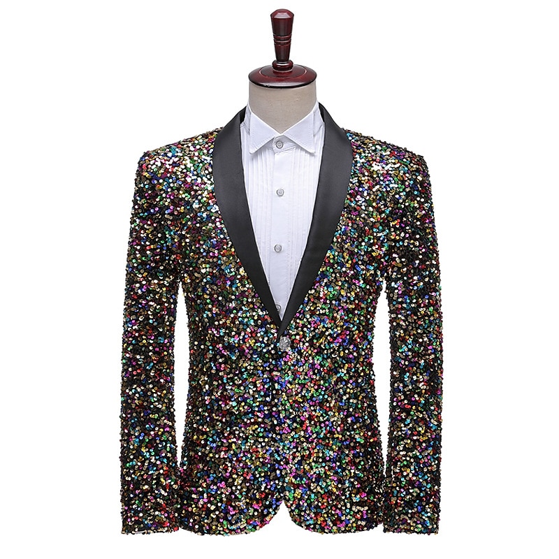 Schijf Jaren '80 Jas Gemaskerd Bal Hippie Schijf Lovertje Voor heren Carnavalskostuum Evenement / Feest Vrijgezellenfeest Prideparade Volwassenen Jas 2025 - $154.99 –P3