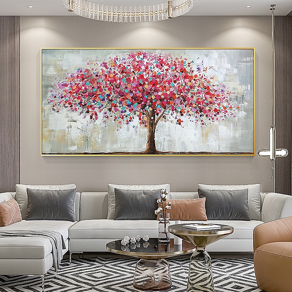 Mintura main peinture à l'huile sur toile mur art décoration moderne abstrait arbre rouge image pour la décoration intérieure roulé sans cadre non étiré peinture de 2025 ? $89.99 –P5