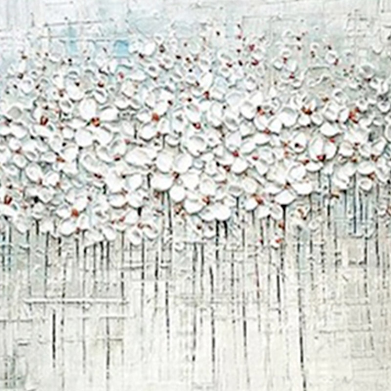 Pintura al óleo hecha a mano lienzo arte de la pared decoración espátula pintura clásica flor de ciruelo blanco para decoración del hogar enrollado sin marco pintura sin estirar 2025 - zł369.99 –P4