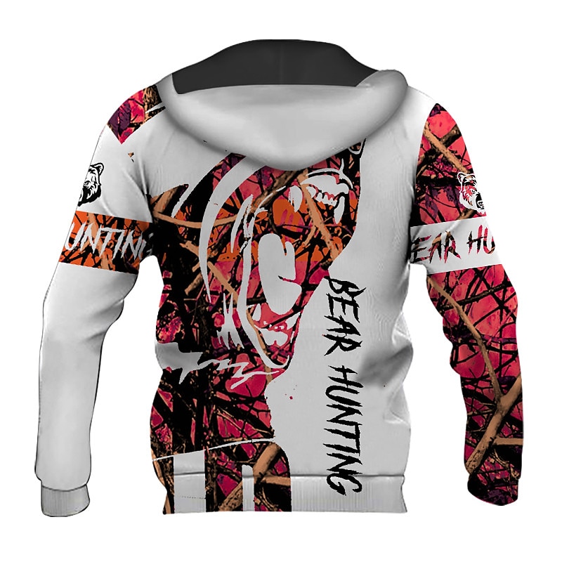 Men's Graphic Animal Hoodie Hoodies Sweatshirt Hoodie Long Sleeve Hooded Sweatshirt Hooded Streetwear 3D Print Sports & Outdoor Daily Black And White Light Khaki. Print Spring & Fall Designer 2025 - $29.99 –P10