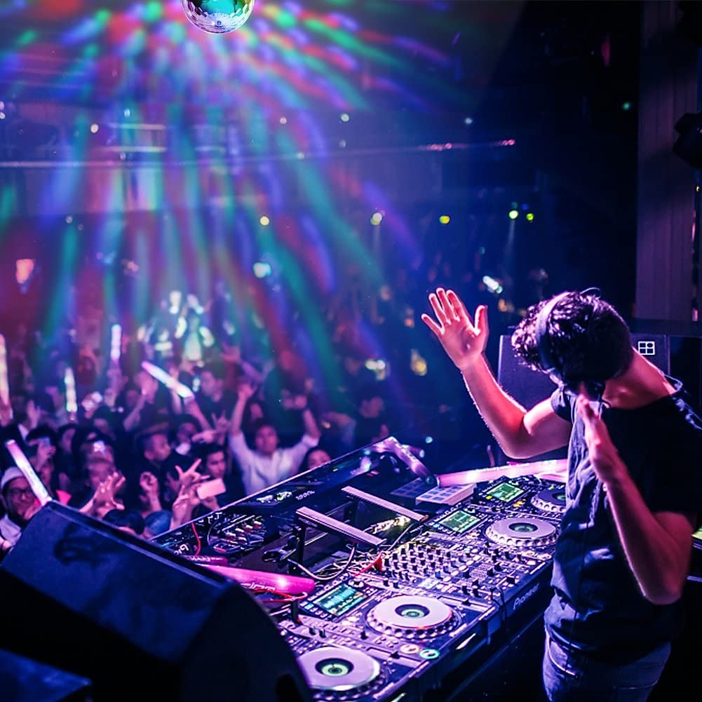 party disco labda lámpák, hangaktivált villogó party lámpák távirányítóval, 7 rgb szín váltakozó dj színpad villogó lámpák beltéri otthoni táncklub partik karácsonyi születésnapi esküvői show 2026 - $34.99 –P7