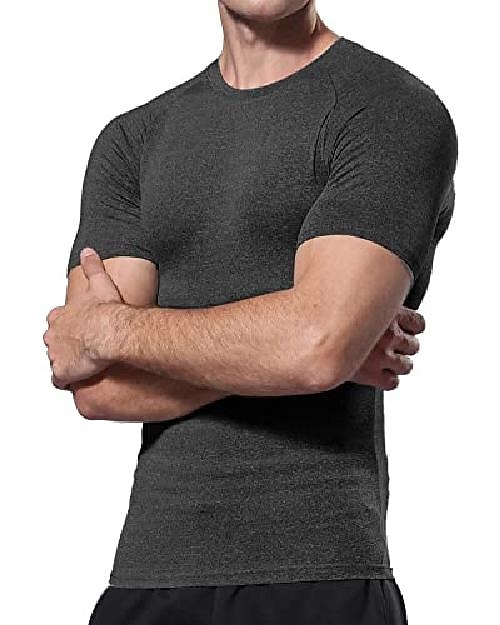 tricou pentru bărbați de modă musculare pentru antrenament de gimnastică cămașă cu mânecă scurtă culturism atletic tricou stretch topuri negru 2026 - $12.49 –P2