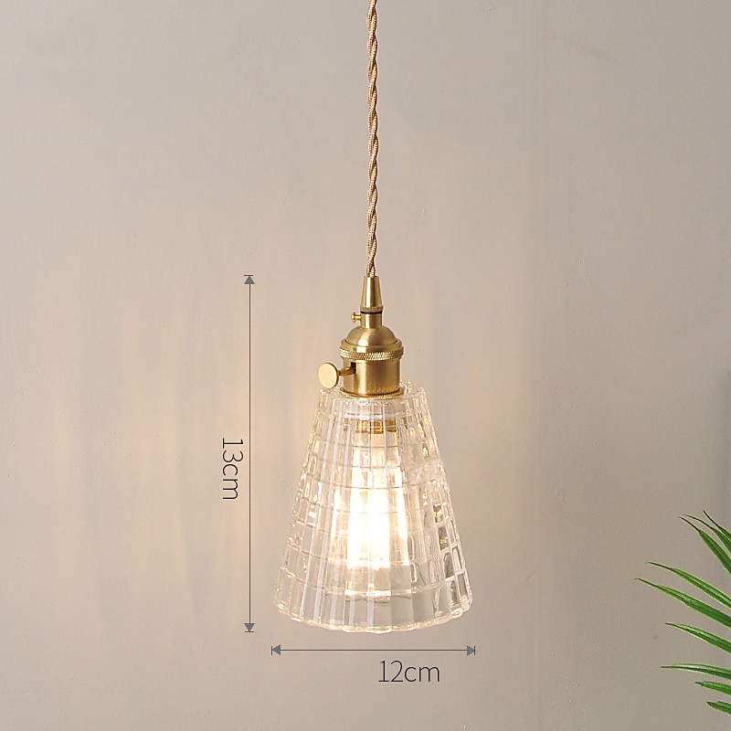 13 cm jedno designové závěsné světlo led sklo starožitná mosaz moderní severský styl 85-265v 2026 - $86.99 –P5